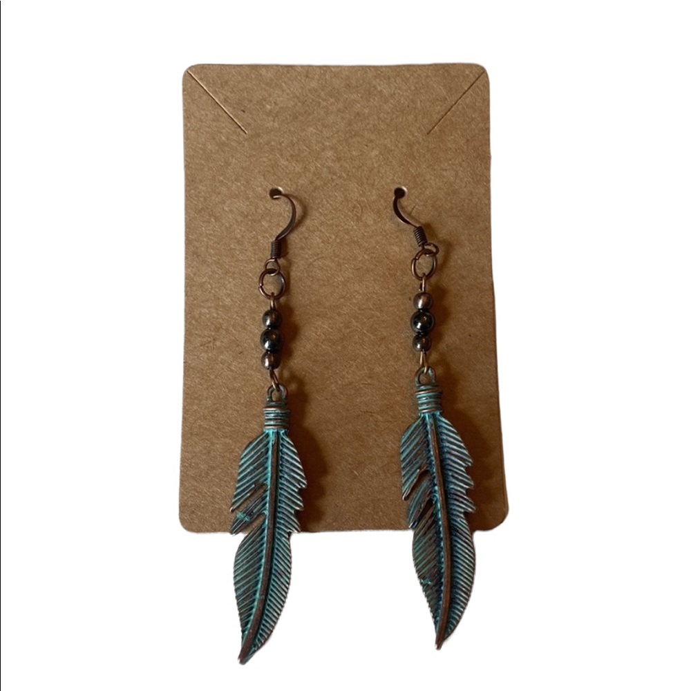 Boho Feather Dangle Earrings